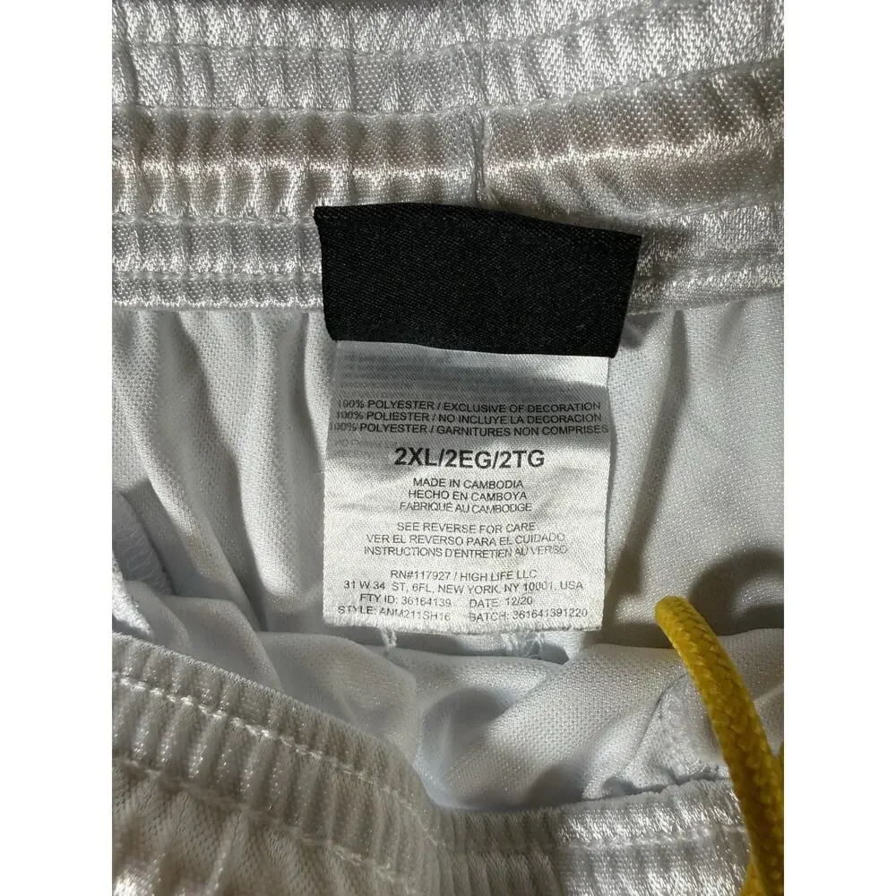 Mens Basketball Shorts by And1 Elastic Waist Size 2XL | White, Purple & Yellow